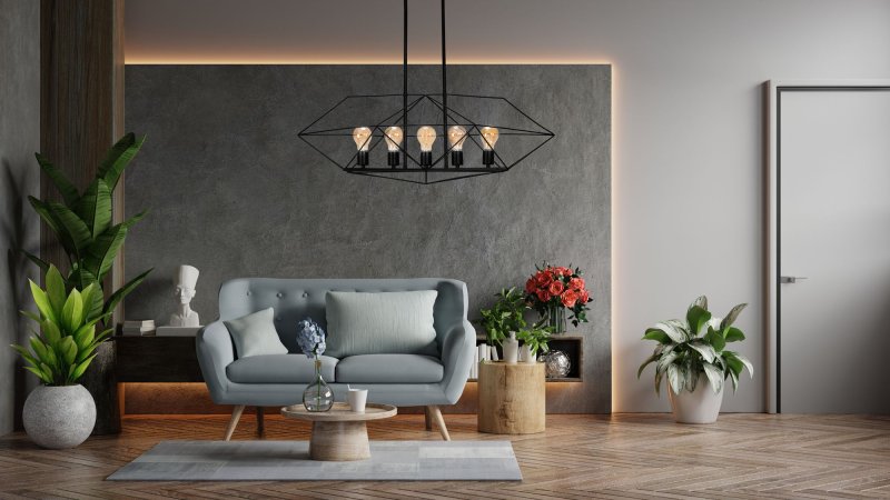 Pendant Lamp TOOLIGHT APP1037-5CP Black 5-light points E27 29x82x88cm