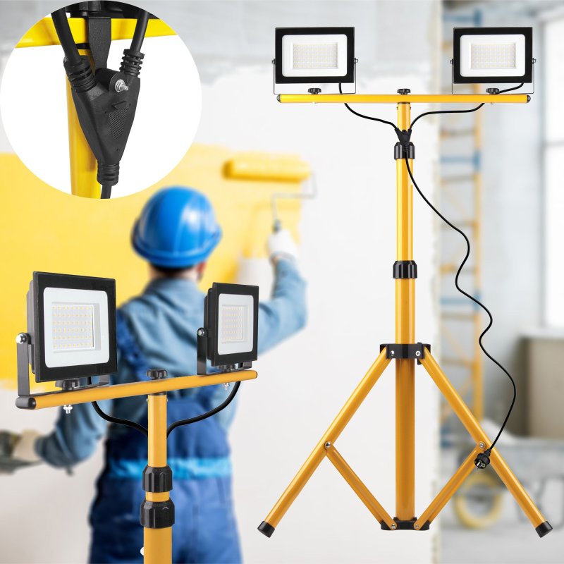 Construction LED halogen lamp on a stand RSL005-2x50N