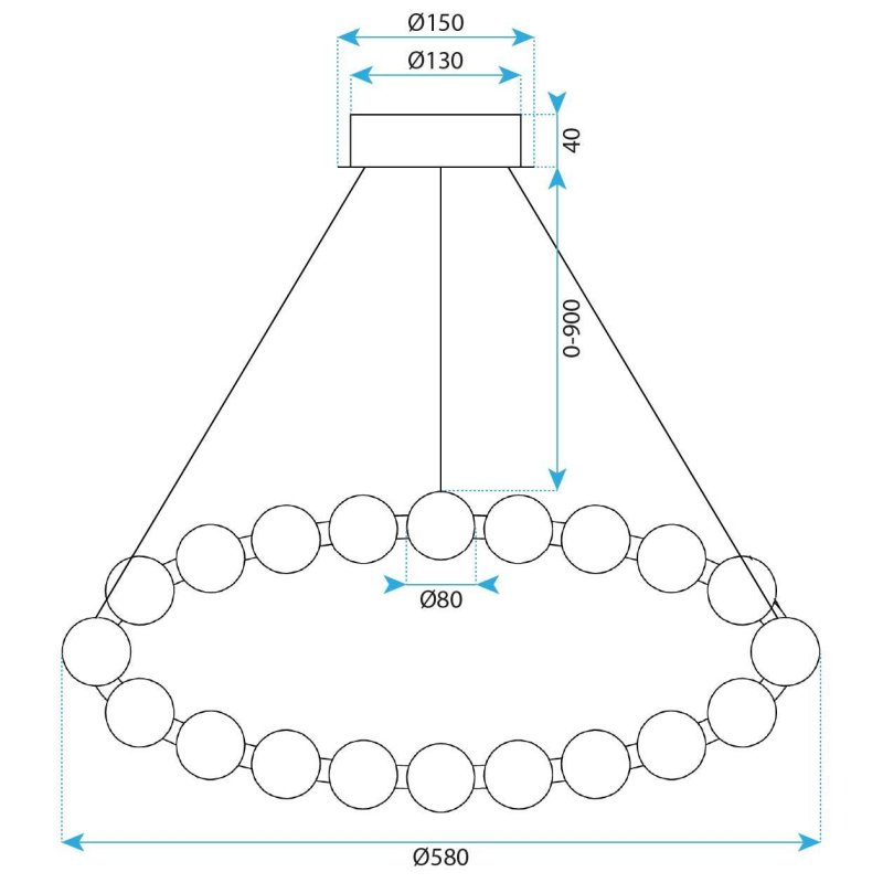 CEILING LAMP CHANDELIER REA G183-CP CHROME