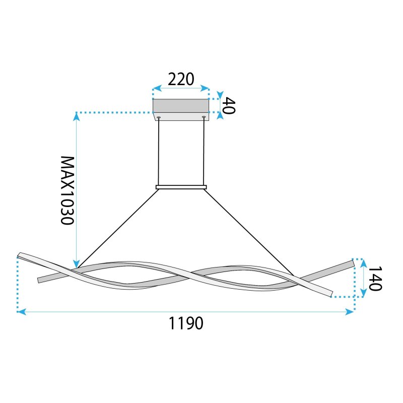 PENDANT CEILING LAMP TOOLIGHT LHJ020-CP BLACK