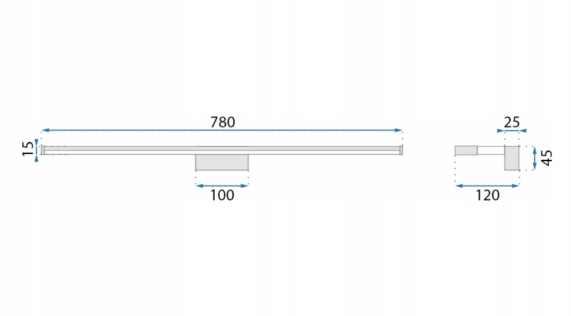 Bathroom Wall LED Light TOOLIGHT APP370-1W Chrome 15W 68,5cm