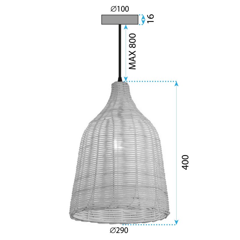 LAMP BOHO APP1646-1CP BEIGE