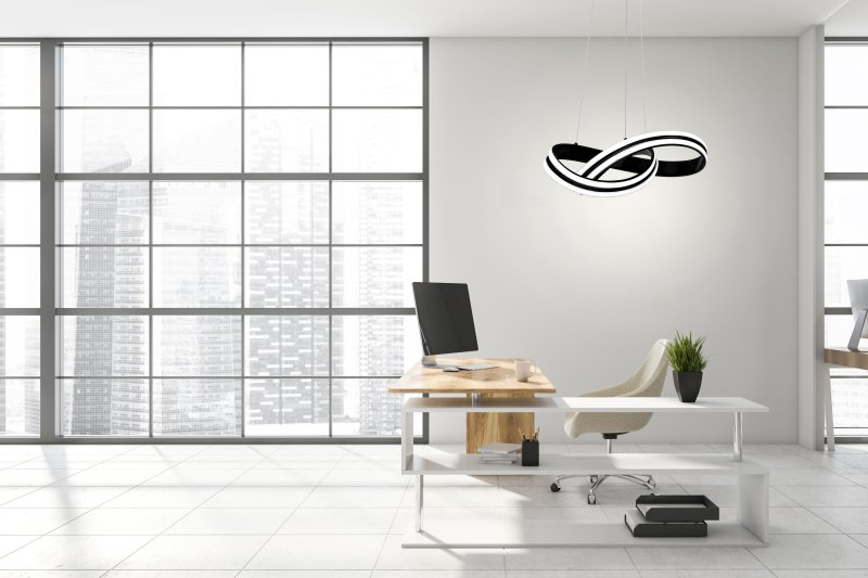 Pendant LED Lamp TOOLIGHT APP817-CP Modern Black + remote control 1-light point 100W 47x47x19cm