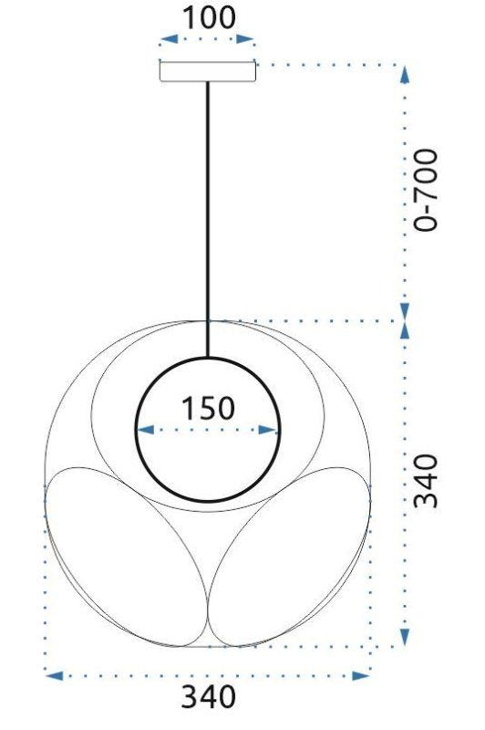 Pendant Lamp TOOLIGHT APP1019-1CP Black 1-light point E27 34x34cm