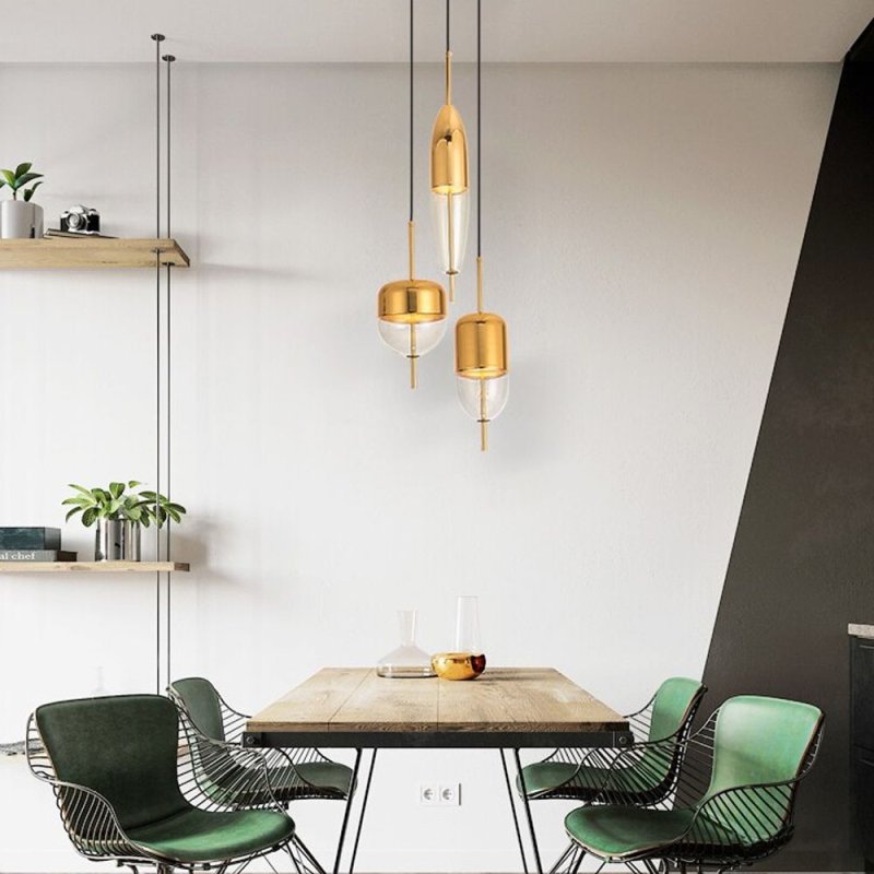 Pendant LED Lamp TOOLIGHT APP549-1CP Glass Metal Gold 1-light point 9x9x60-140cm