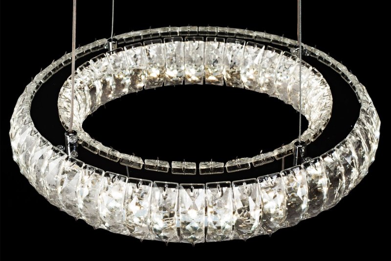 Pendant LED Lamp TOOLIGHT APP1040-CP Cristal + remote control Round 2-light points 40W 39x39x6,5-85cm