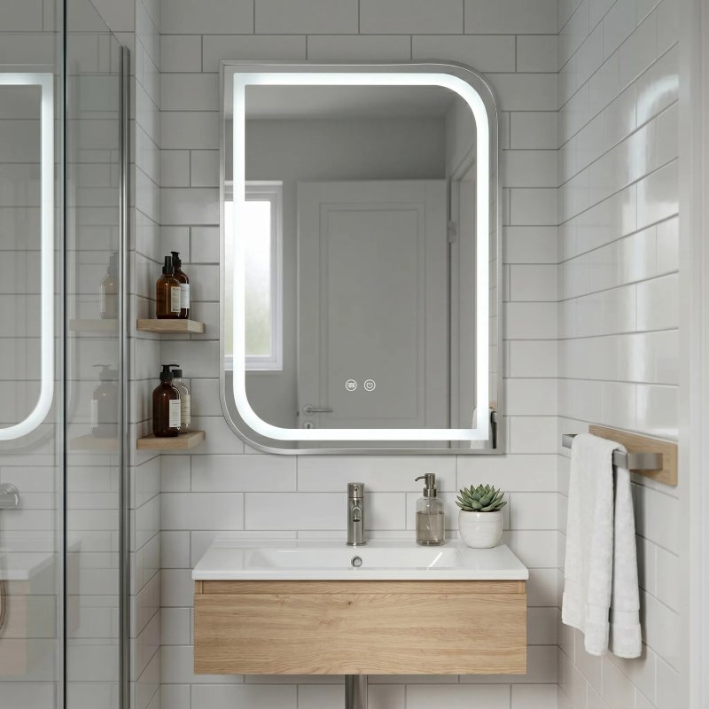 Mirror Rea Zone 80X60 Led Brush Nickel