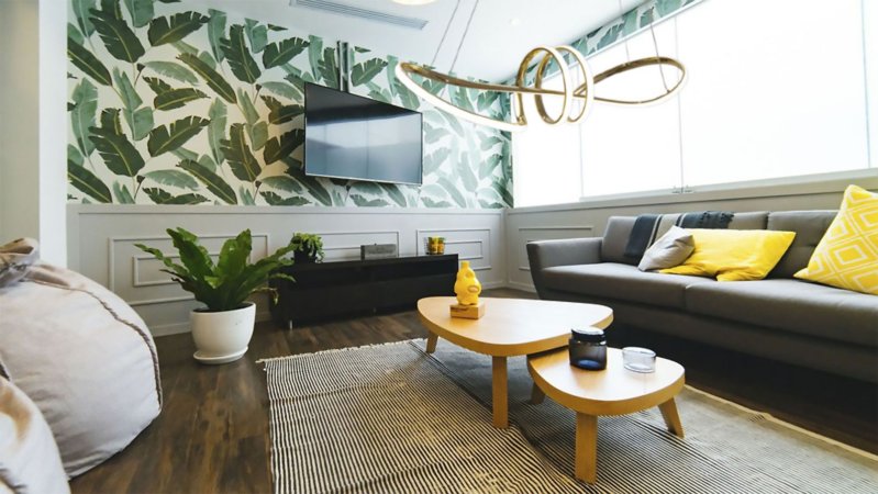 Pendant LED Lamp TOOLIGHT APP824-CP Modern Gold + remote control 1-light point 70 W 73x25cm