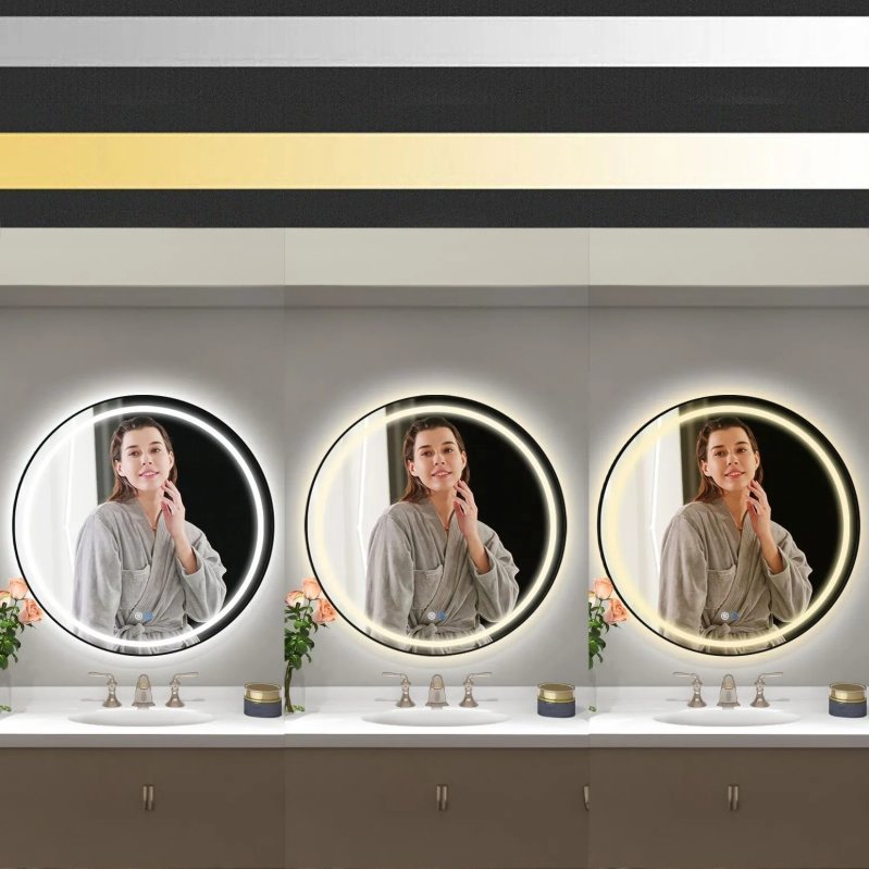 MIRROR REA MMJ BLACK 100CM LED