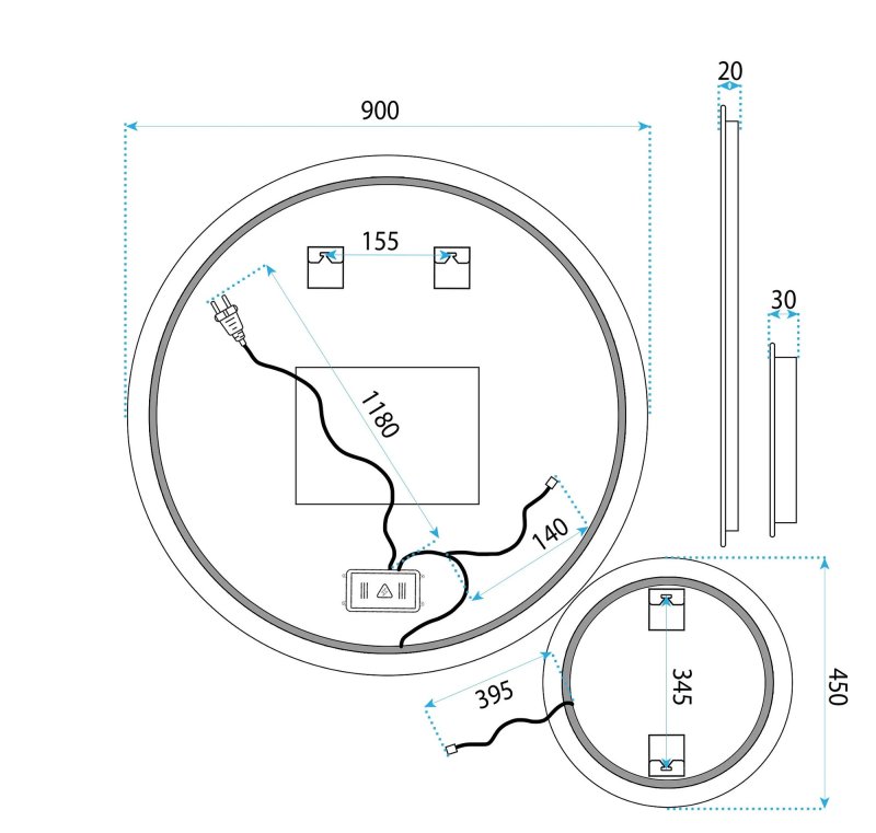 Mirror Rea R-9045 Led Transparent