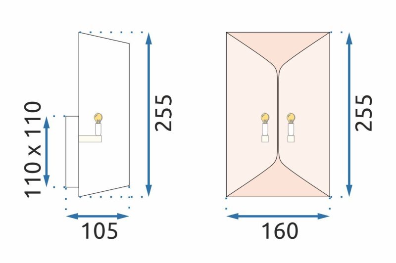 Wall Light Toolight APP1055-1W G9 black / gold