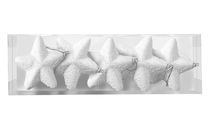 Set of 5 white stars KL-21X21