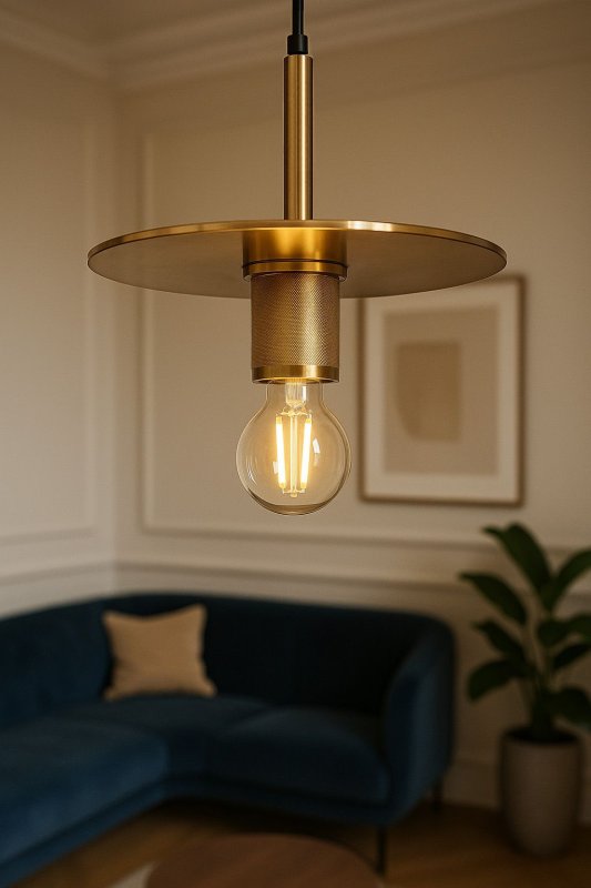 Pendant Lamp TOOLIGHT APP1181-1CP FLAT Gold Metal E27 1-light point