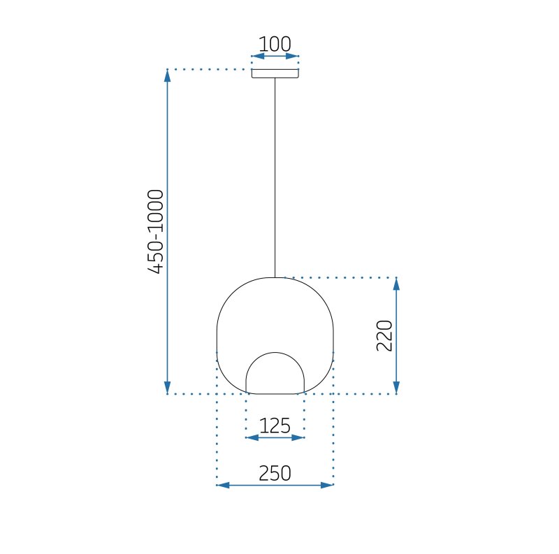 Pendant Lamp TOOLIGHT APP1027-1CP Black Round 1-light point E27 25x25x45-100cm