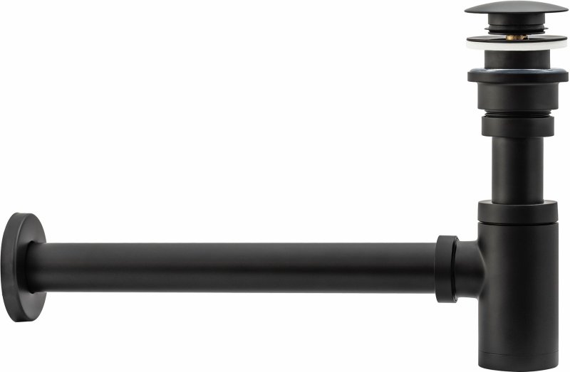 Univerasl Basin Siphon + Basin Plug Click-Clack REA Black