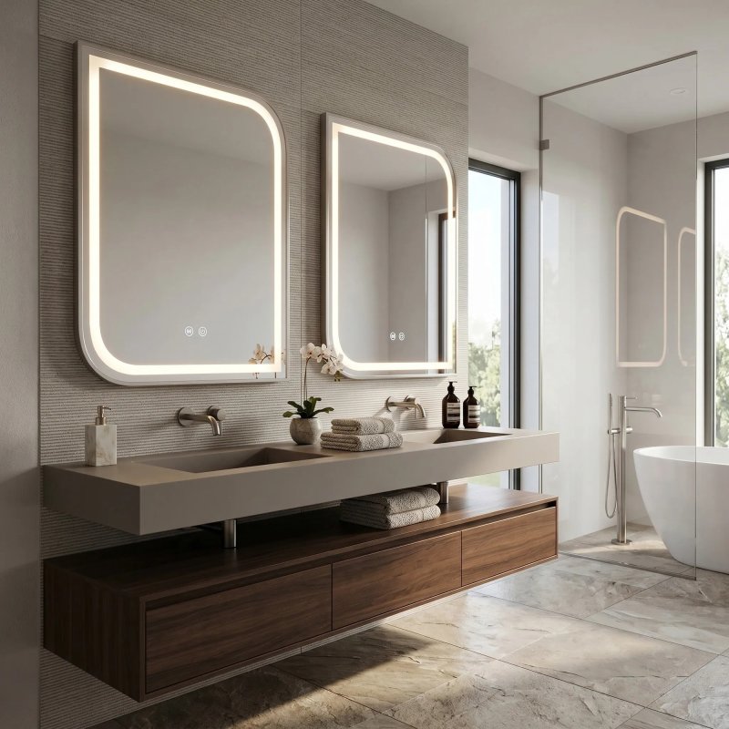 Mirror Rea Zone 80X60 Led Brush Nickel