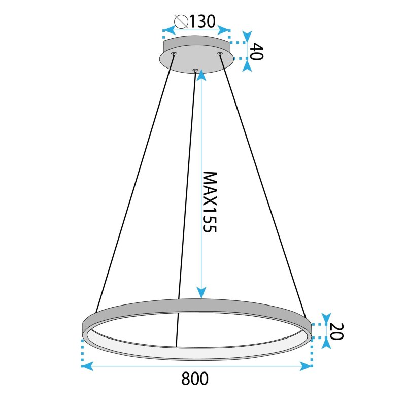 PENDANT CEILING LAMP TOOLIGHT LHJ012-CP BLACK