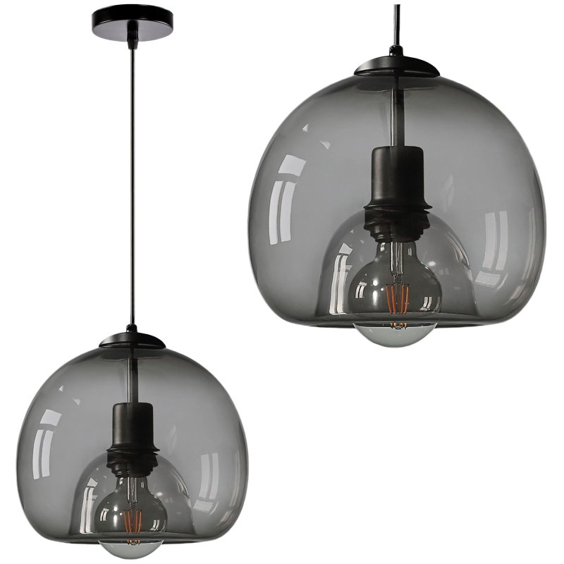 Pendant Lamp TOOLIGHT APP1027-1CP Black Round 1-light point E27 25x25x45-100cm