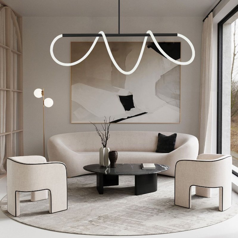 Pendant LED Lamp TOOLIGHT APP856 Black Metal Plastic 40W
