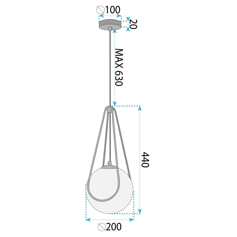 HANGING CEILING LAMP TOOLIGHT APP1793-1CP WHITE 20CM