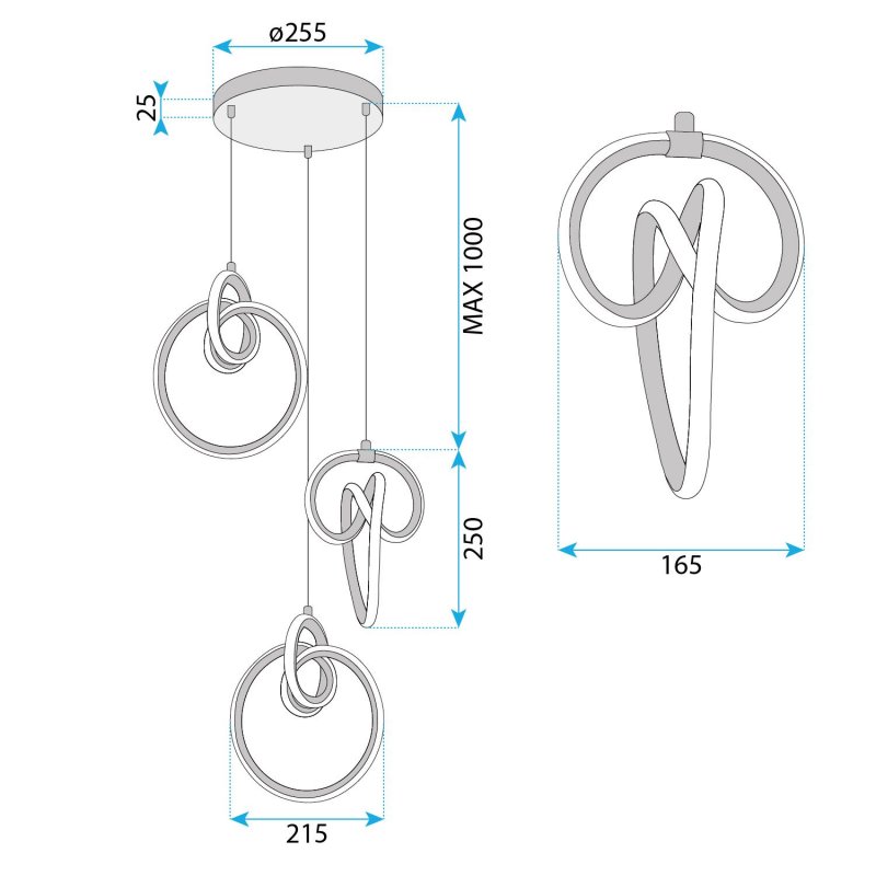 CEILING LAMP CHANDELIER TOOLIGHT G072-3CPR GOLD