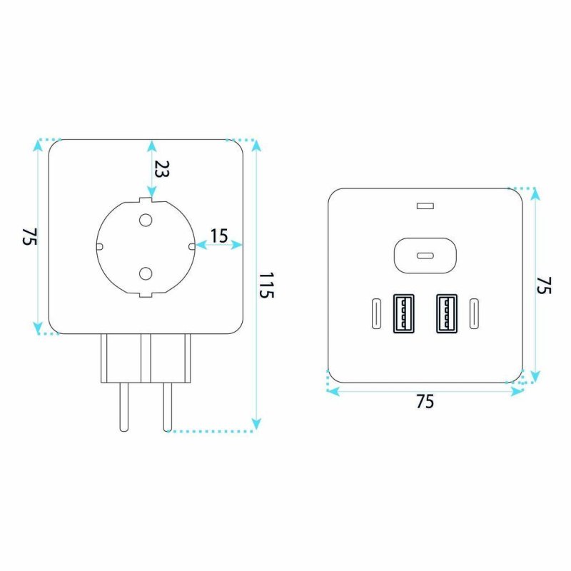Toolight 7-in-1 Cube Power Splitter Jnh019 White