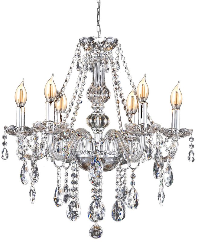 Chandelier Toolight 392183 Crystal Chrome 6-light points E14 67,5x67,5x62cm