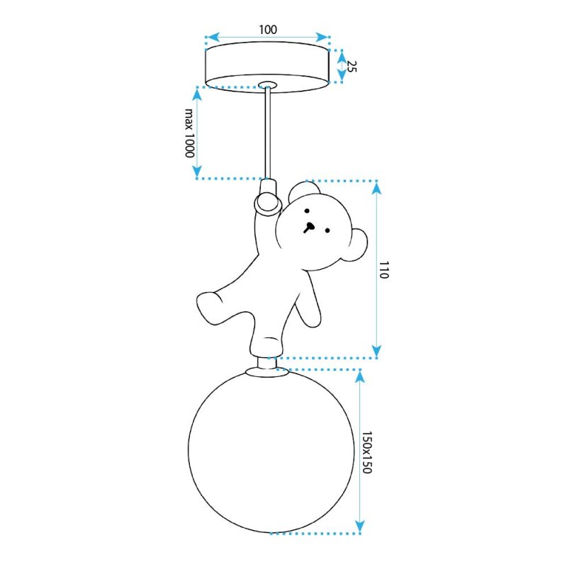 CEILING LAMP CHANDELIER REA G166-1CP WHITE