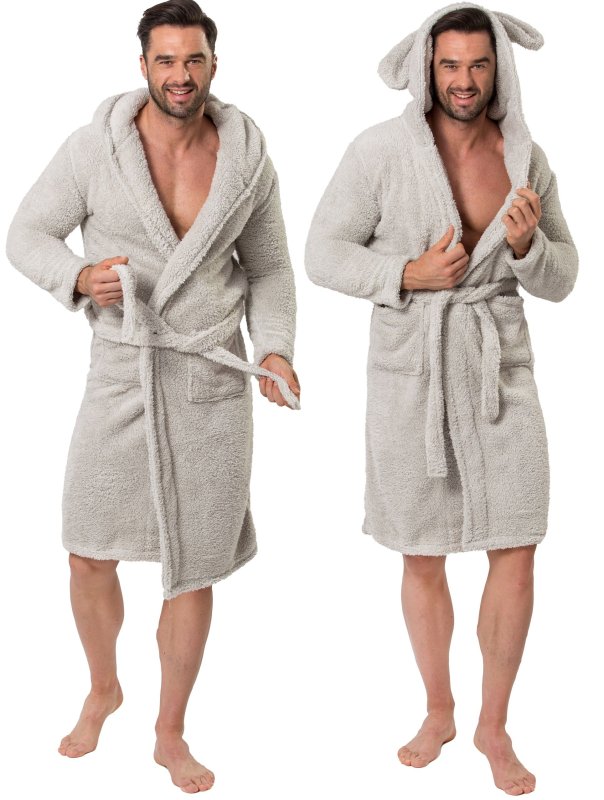 Bathrobe Teddy Grey Men S/M