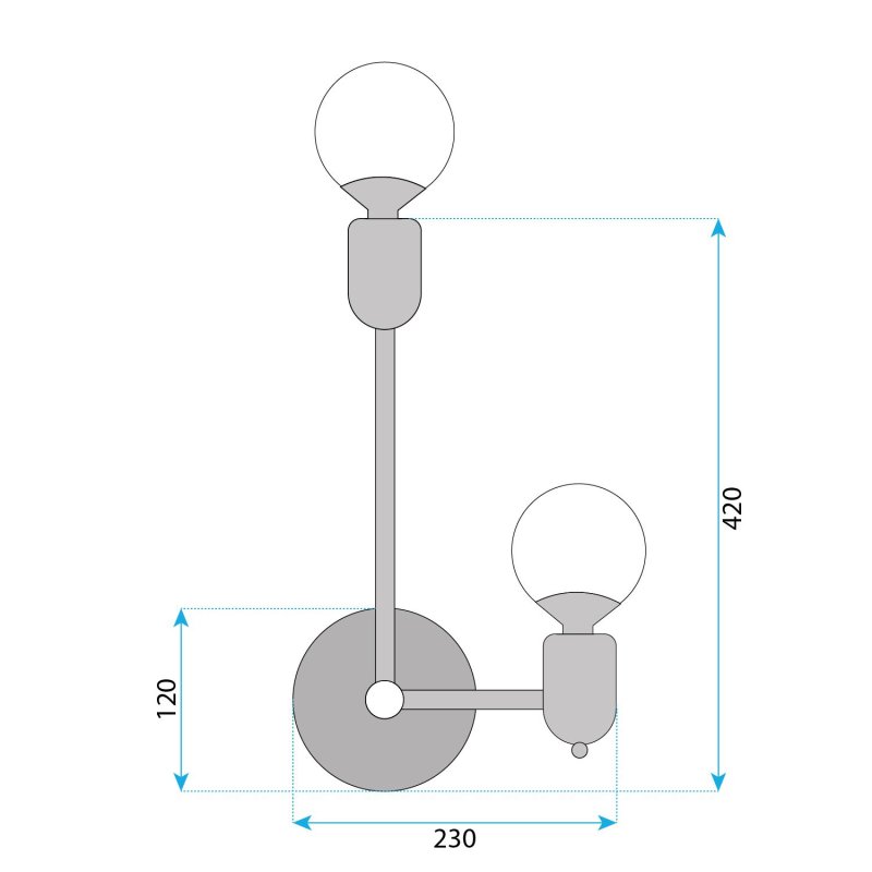 WALL LAMP TOOLIGHT APP1707-2W BLACK