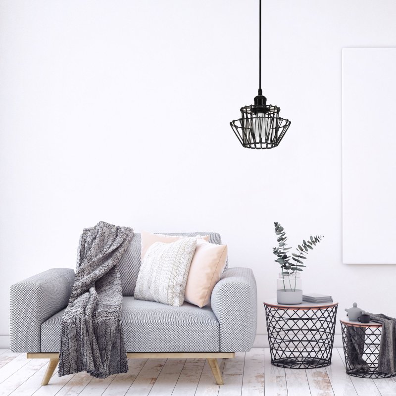 Pendant Lamp TOOLIGHT APP941-1CP KIT Black 36cm 1-light point E27 20x20x17-97cm