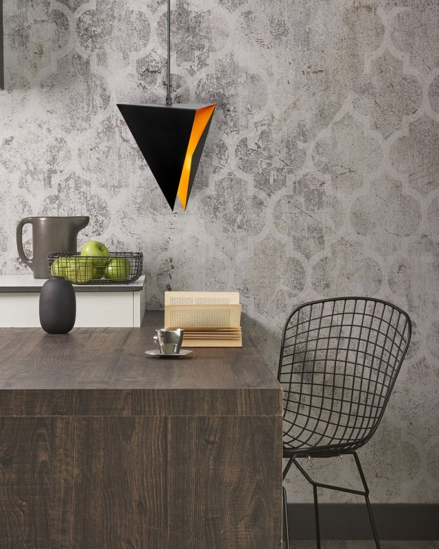 Pendant Lamp TOOLIGHT APP253-1CP Geometric Triangle Black 1-light point E27 17,5x17,5x25cm