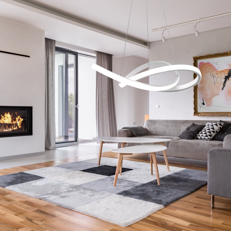 Pendant LED Lamp TOOLIGHT APP392-CP Modern Ring White + remote control 1-light point 40W 44,5x44,5x9cm