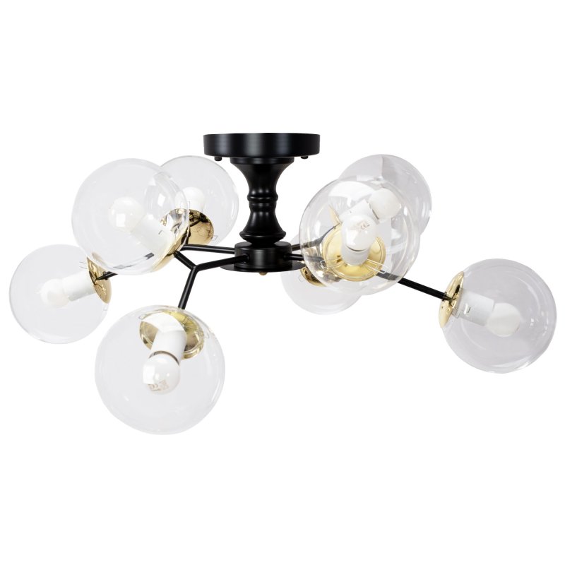 Chandelier Toolight APP1135-8C Black Gold Glass Balls E27 8-light points