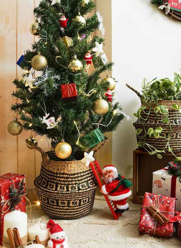 Natural boho-style basket 322177