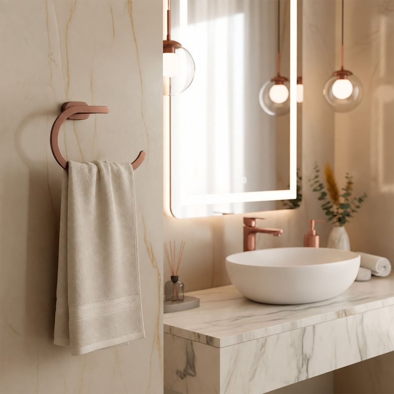 Rea Bathroom Hanger Ring 110 Til Brush Copper