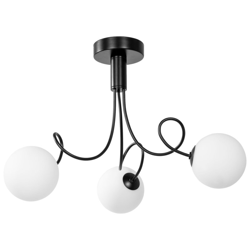 Chandelier Toolight APP1154-3CP Black Metal Glass Balls G9 3-light points
