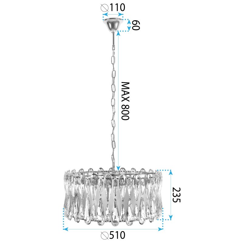 HANGING CEILING LAMP TOOLIGHT APP1718-CP GOLD