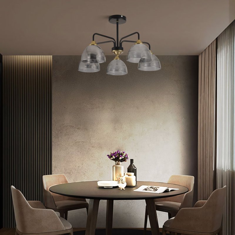 CEILING LAMP CHANDELIER TOOLIGHT G085-5C BLACK GREY