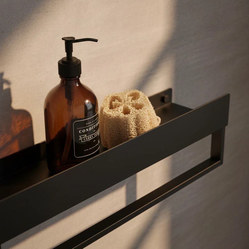 Bathroom Shelf Sf01 45Cm Black Matt