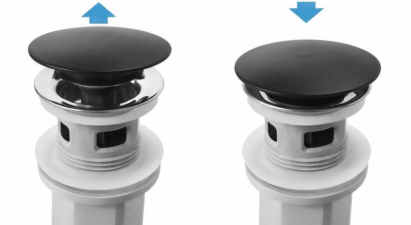 UNIVERSAL CLICK-CLACK WASHBASIN SIPHON REA FLOW BLACK