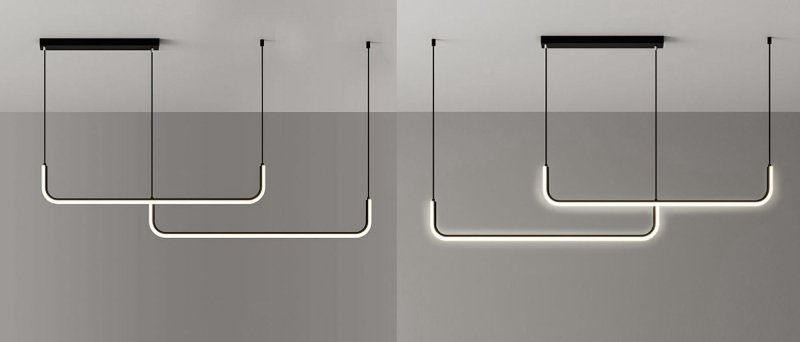 Pendant LED Lamp TOOLIGHT APP980-1CP Black 1-light point 40W 40x90x11cm