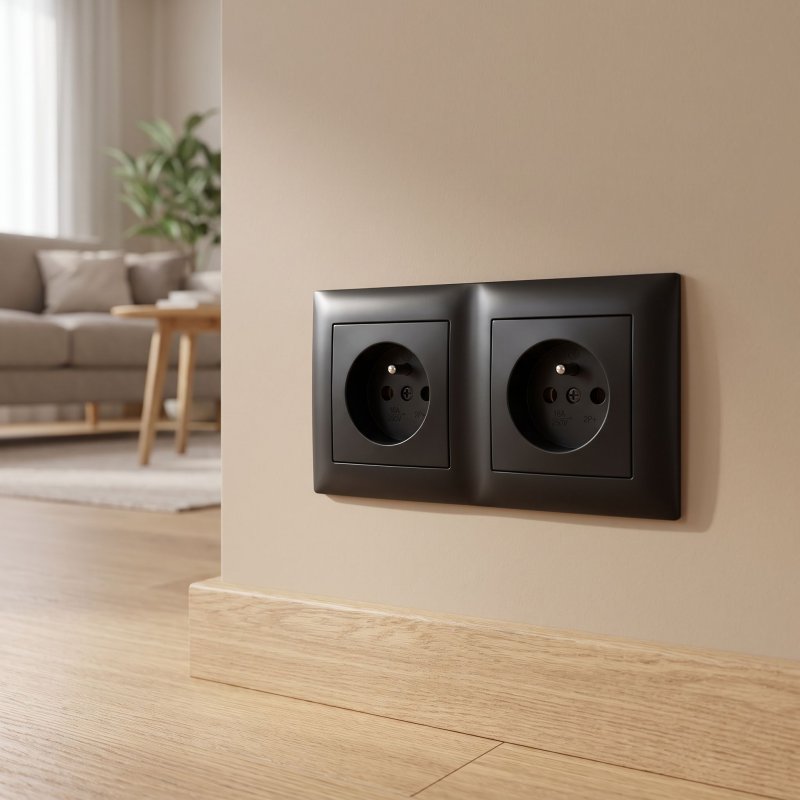 Toolight Double Socket Frame Oste Jnh014-2f Black