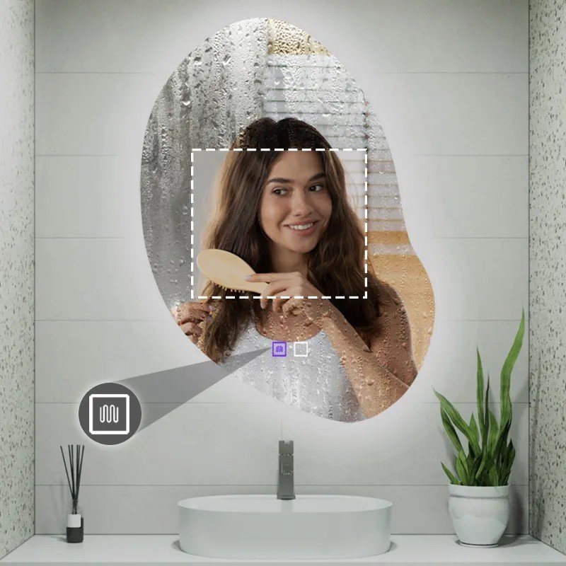 Bathroom LED Mirror REA CLOUD C 80x60cm