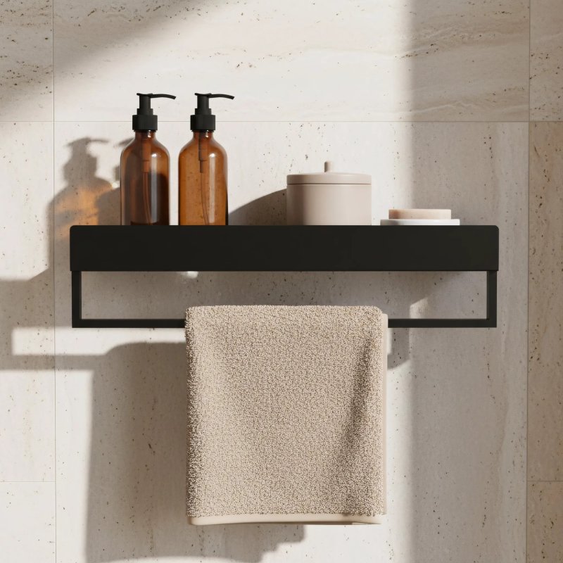 Bathroom Shelf Sf01 45Cm Black Matt
