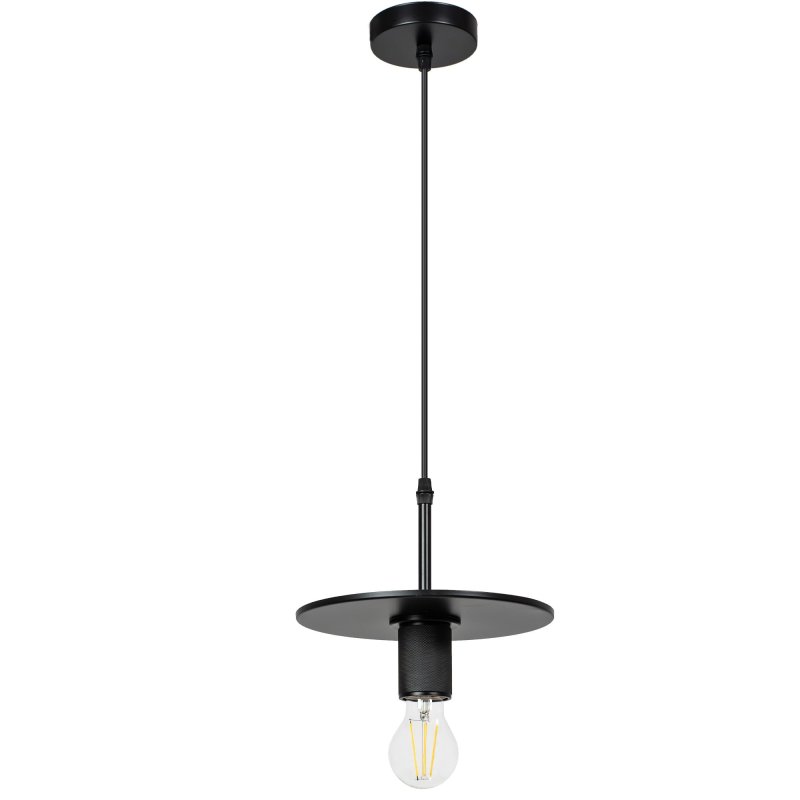 Pendant Lamp TOOLIGHT APP1180-1CP FLAT Black Metal E27 1-light point