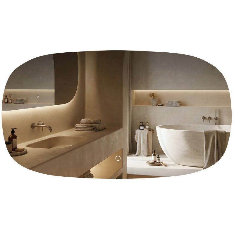 Mirror Rea Top-4 100X60 Led Transparent