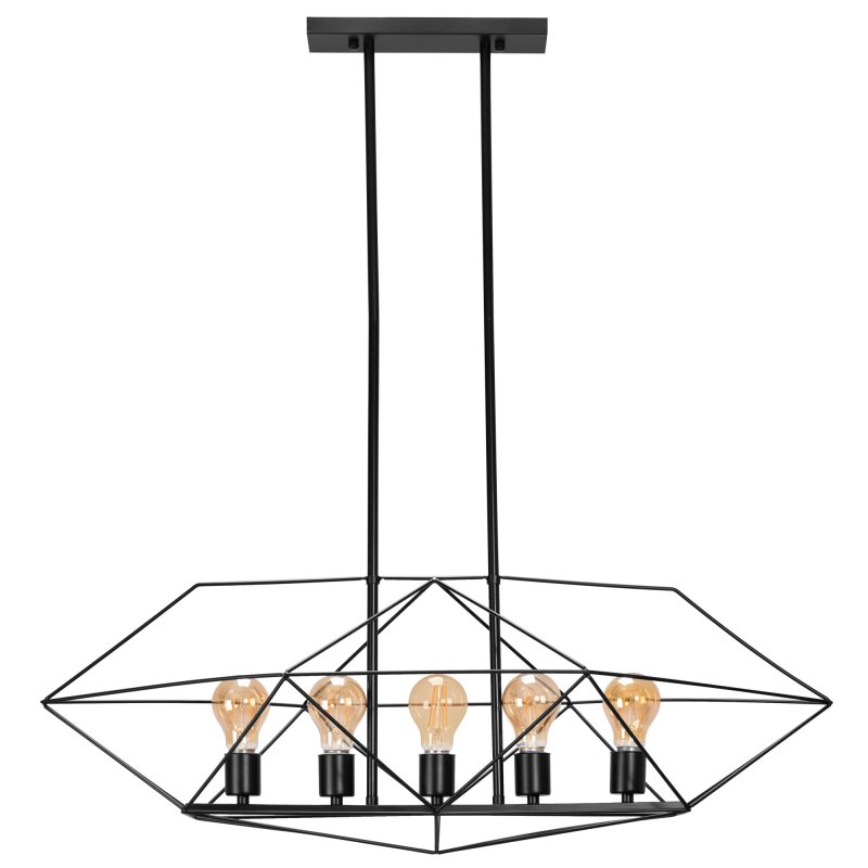 Pendant Lamp TOOLIGHT APP1037-5CP Black 5-light points E27 29x82x88cm