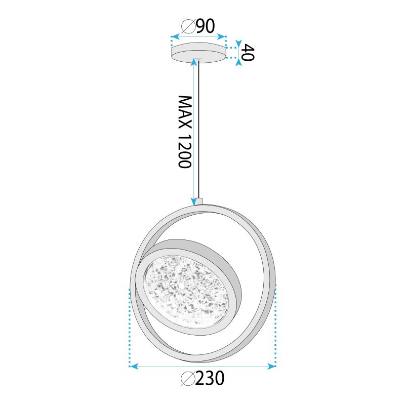 PENDANT CEILING LAMP TOOLIGHT LHJ106-1CP ROSE GOLD