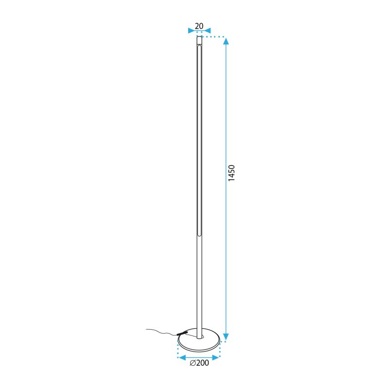 Floor Lamp Living Room Toolight LED APP1415-F Black